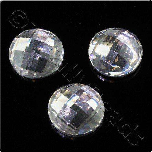 Resin Cabochon 10mm - Facet Crystal 10pcs