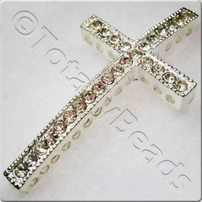 Rhinestone Cross - Silver & Crystal