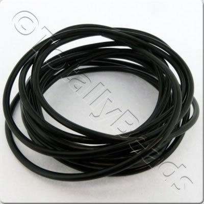 Hollow Rubber Tube - Black - 2 Metres