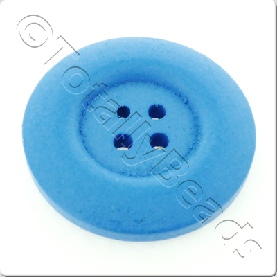 Wooden Button 30mm - Blue