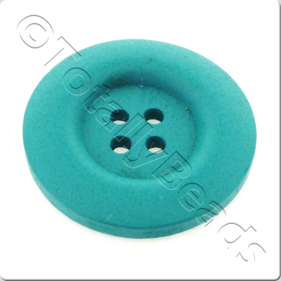Wooden Button 30mm - Turquoise