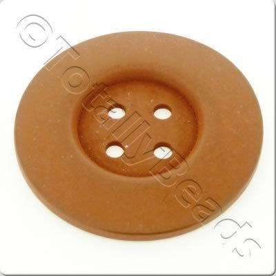 Wooden Button 60mm - Coffee