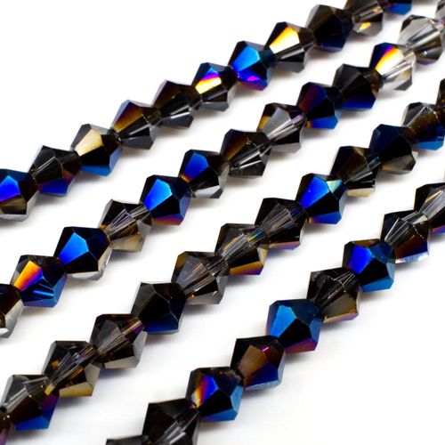 6mm crystal bicone beads blue iris cloud — faceted for jewelry making and beadwork