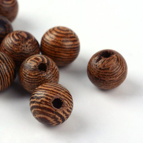 Wooden Bead Round 6mm Dyed Coconut Brown 150pcs for jewellery making