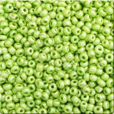 Seed Beads Opaque Luster  Lime Green - Size 6