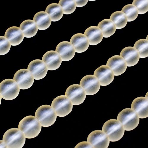 Glass Frosted Beads 6mm Round   Yellow for jewellery making