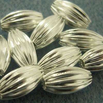Watermelon - Rice 8x12mm - Silver 15pcs