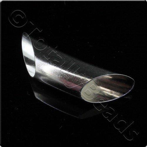 Metal Curved Tube 10x35mm - Silver Plated 2pcs