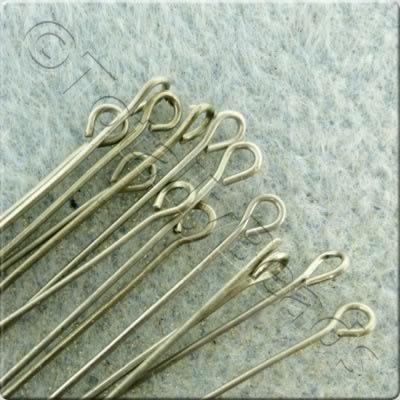 Eye Pins 50mm - Dull Silver Plated