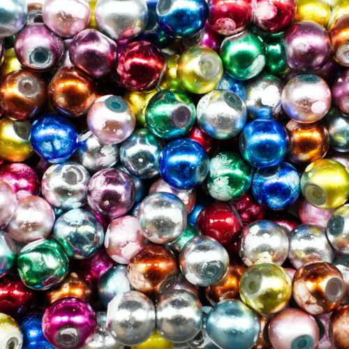 8mm Round Glass Beads Splatter Mix Lot Glass Beads for Jewelry