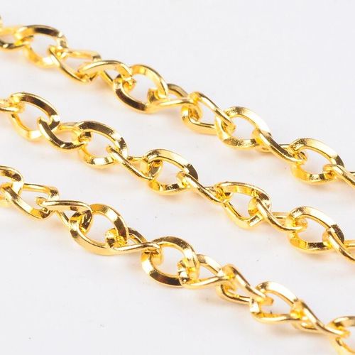 Chain Gold Plated   Twist Flat Oval 5x4mm 1 metre for jewellery making