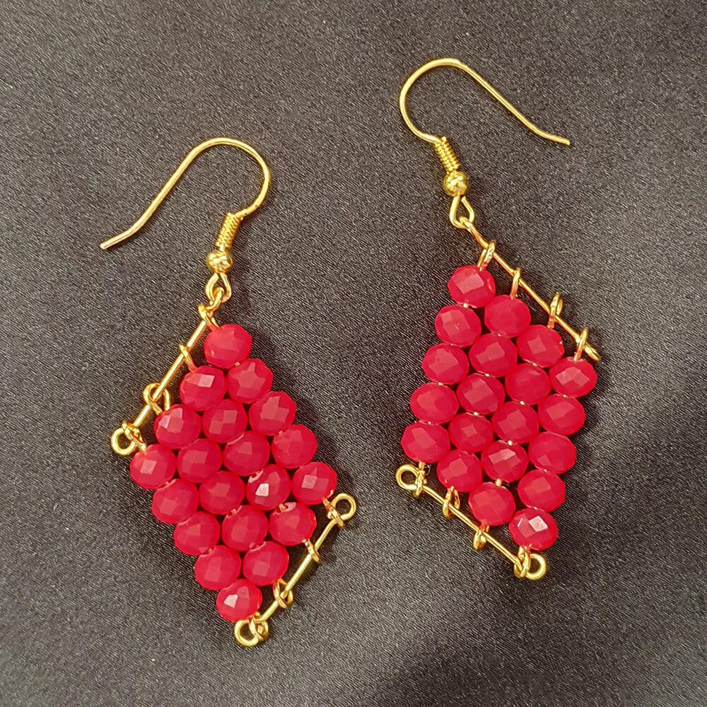 Hallie Earrings blood red earring making kit — DIY set with beads and instructions for creating handmade jewelry