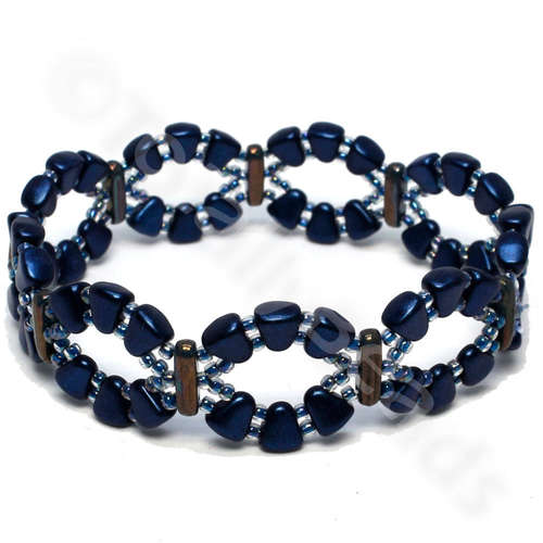 NIB bit curve bracelet - suede blue beam bracelet making kit — DIY set with beads and instructions for creating handmade jewelry