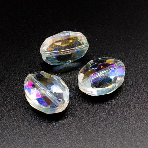 16mm crystal beads crystal ab, pack of 8 — AB finish, faceted for jewelry making and beadwork