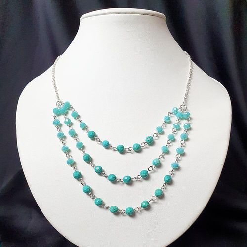 Nadira Necklace turquoise howlite necklace making kit — DIY set with beads and instructions for creating handmade jewelry