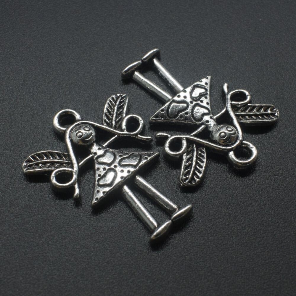 Antique Silver Metal Charm Bead Fairy 30mm 8pcs for jewellery making