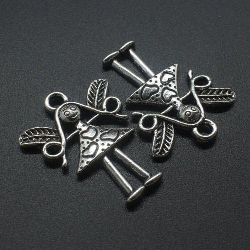 Antique Silver Metal Charm Bead Fairy 30mm 8pcs for jewellery making
