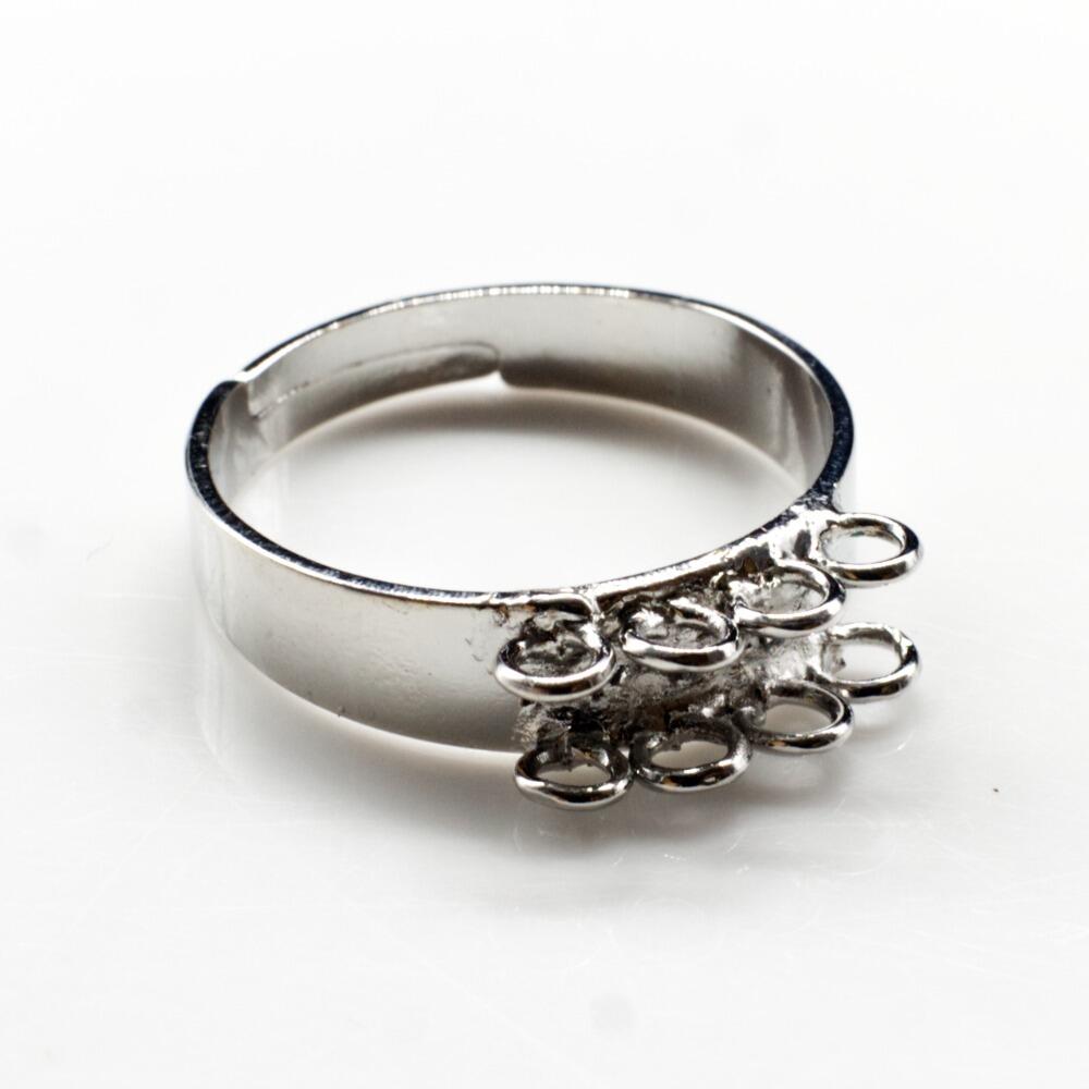 Beading Ring 8 Loop   Rhodium 4pcs 5mm for jewellery making