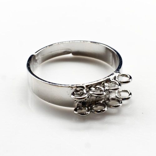 Beading Ring 8 Loop   Rhodium 4pcs 5mm for jewellery making