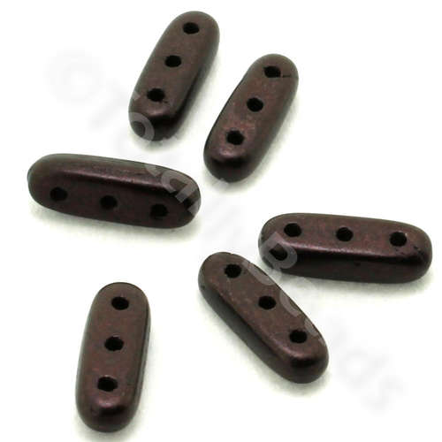 10mm Czech glass glass beads metallic suede dark plum — pack of 30, high-quality two-hole beads ideal for jewelry making, bead weaving, a…