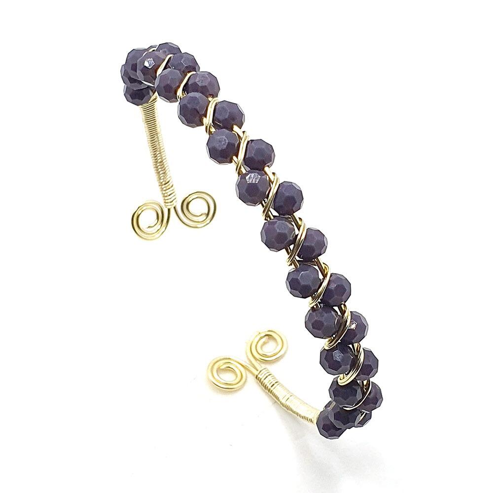 Delia Bangle & Ring lavender jewelry making kit — DIY set with beads and instructions for creating handmade jewelry