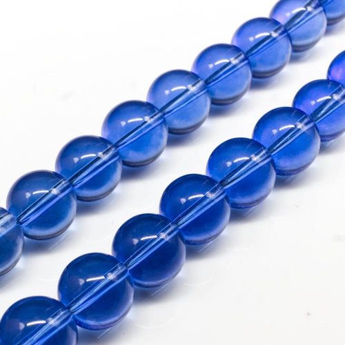 Glass Beads 12mm Round   Dark Blue 14" String for jewellery making