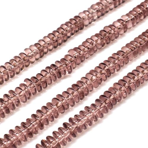 Glass Beads 5mm Rondelle   Amethyst 14" String for jewellery making