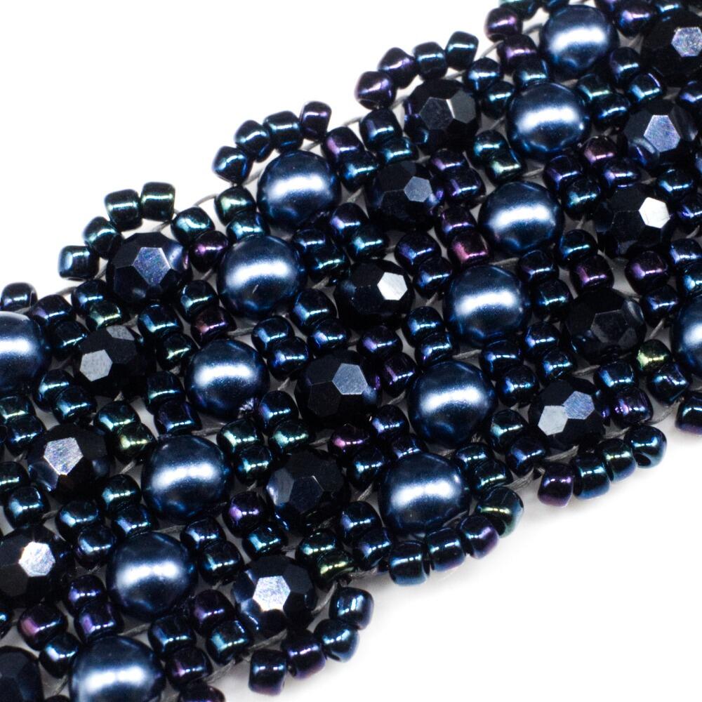 Dahlia Bracelet Makes 3 blue nebula bracelet making kit — DIY set with beads and instructions for creating handmade jewelry