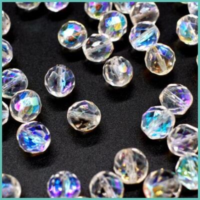 Czech fire-polished faceted glass beads