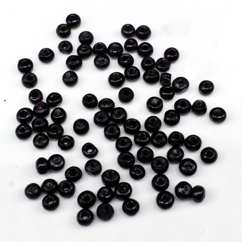 Wooden Bead   Rondelle 3 4mm Black 200pcs for jewellery making