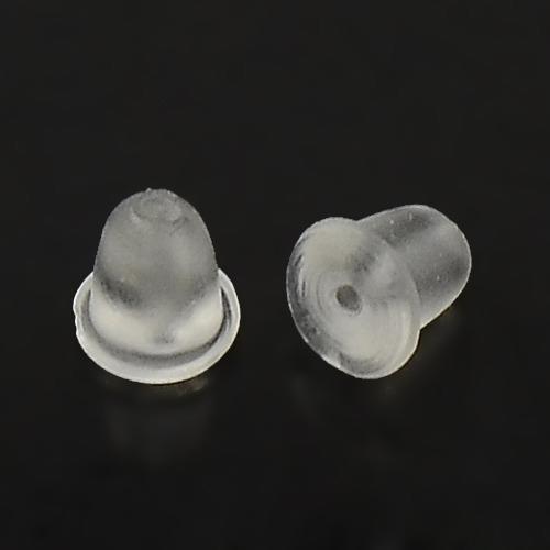 Plastic Earring Backs Clear 4mm 100pcs