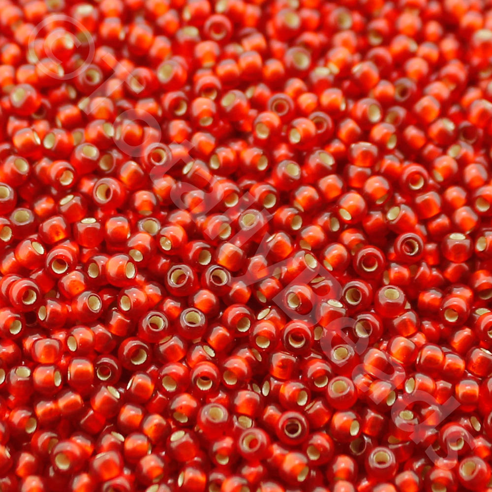 Toho Size 11 Seed Beads 10g - Silver Frost Ruby