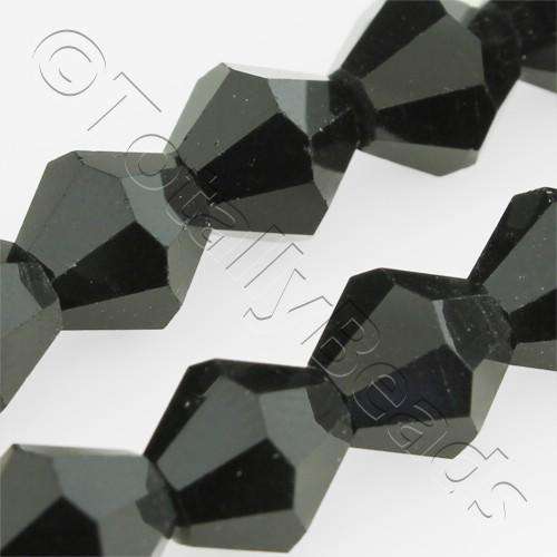 8mm crystal bicone beads jet black — faceted for jewelry making and beadwork