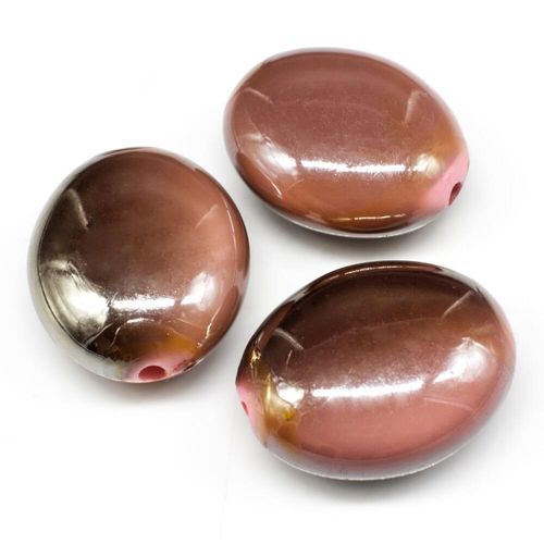 Acrylic Shadow Oval Beads 23mm 8pcs   Salmon for jewellery making