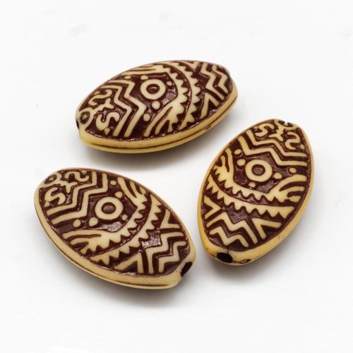 Acrylic Imatation Bone Oval Beads 21mm 20pcs   Cream for jewellery making
