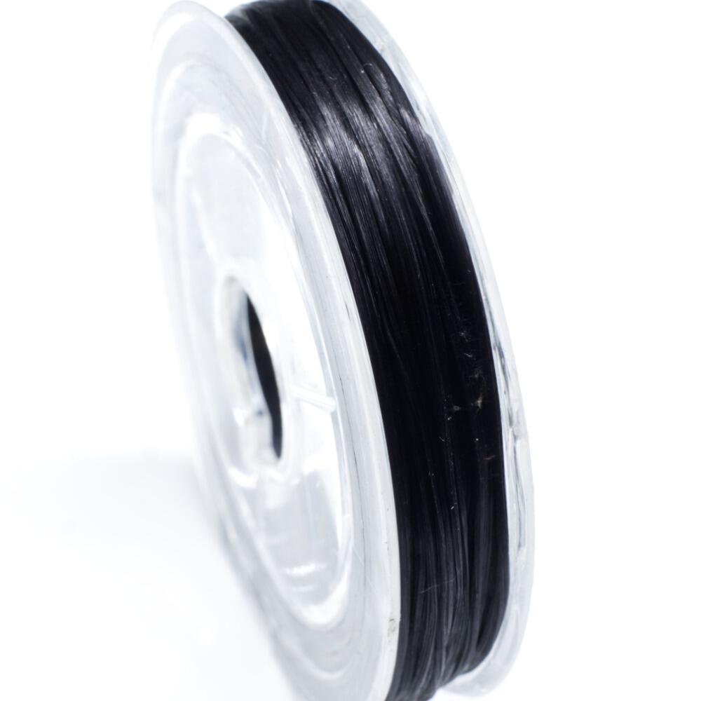 Elastic Flat 0.5mm 10 Metres   Black for jewellery making