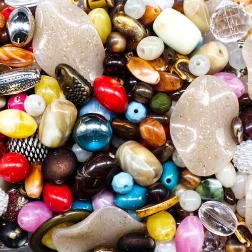 Acrylic Mixed Beads Assorted Styles 200g 10mm for jewellery making
