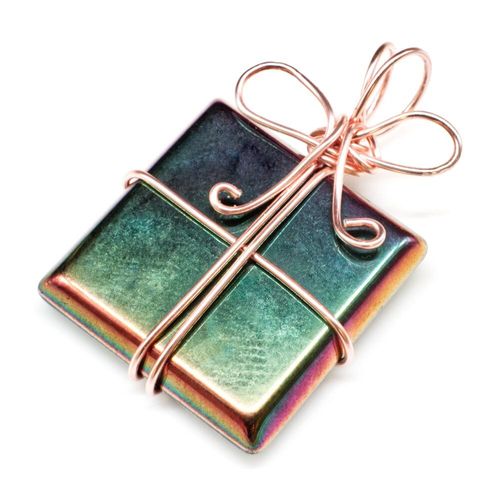 Wire Wrapped Christmas Presents mermaid pink jewelry making kit — DIY set with beads and instructions for creating handmade jewelry