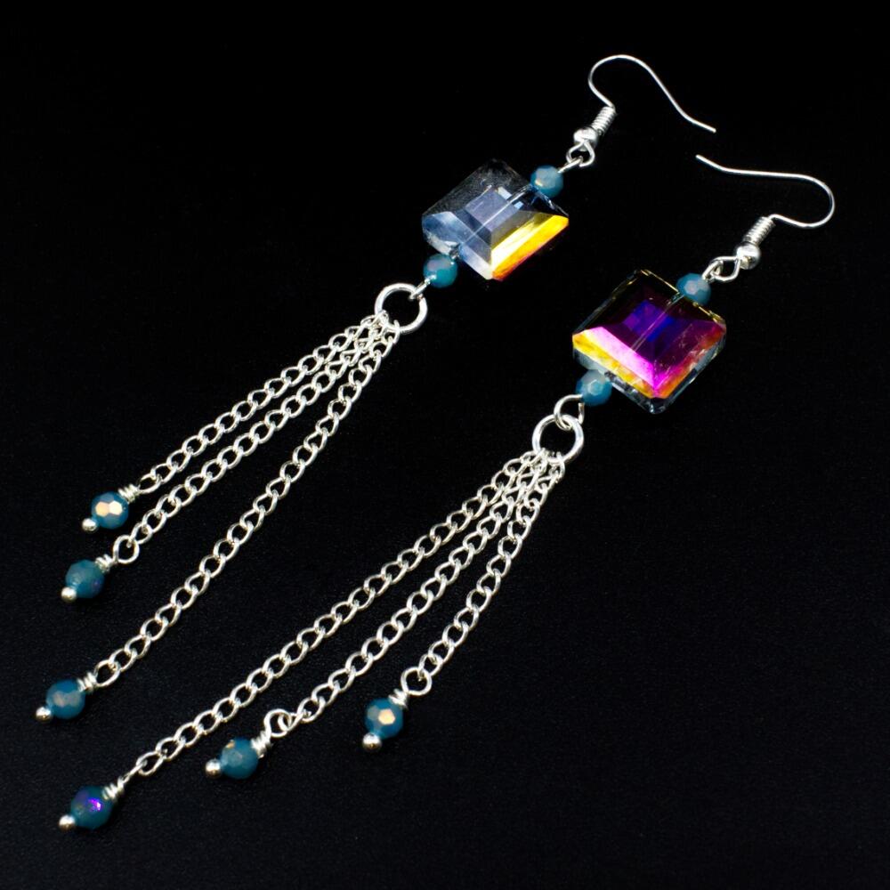 Jessica Earrings blue storm 4 pairs earring making kit — DIY set with beads and instructions for creating handmade jewelry