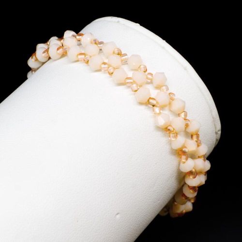 Marianna Bracelet nude opaque bracelet making kit — DIY set with beads and instructions for creating handmade jewelry