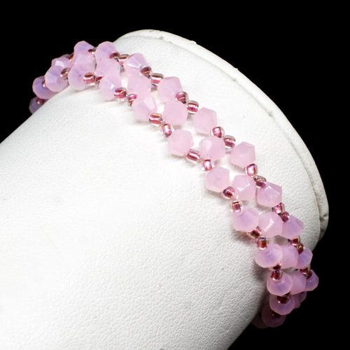 Marianna Bracelet pink opaque bracelet making kit — DIY set with beads and instructions for creating handmade jewelry
