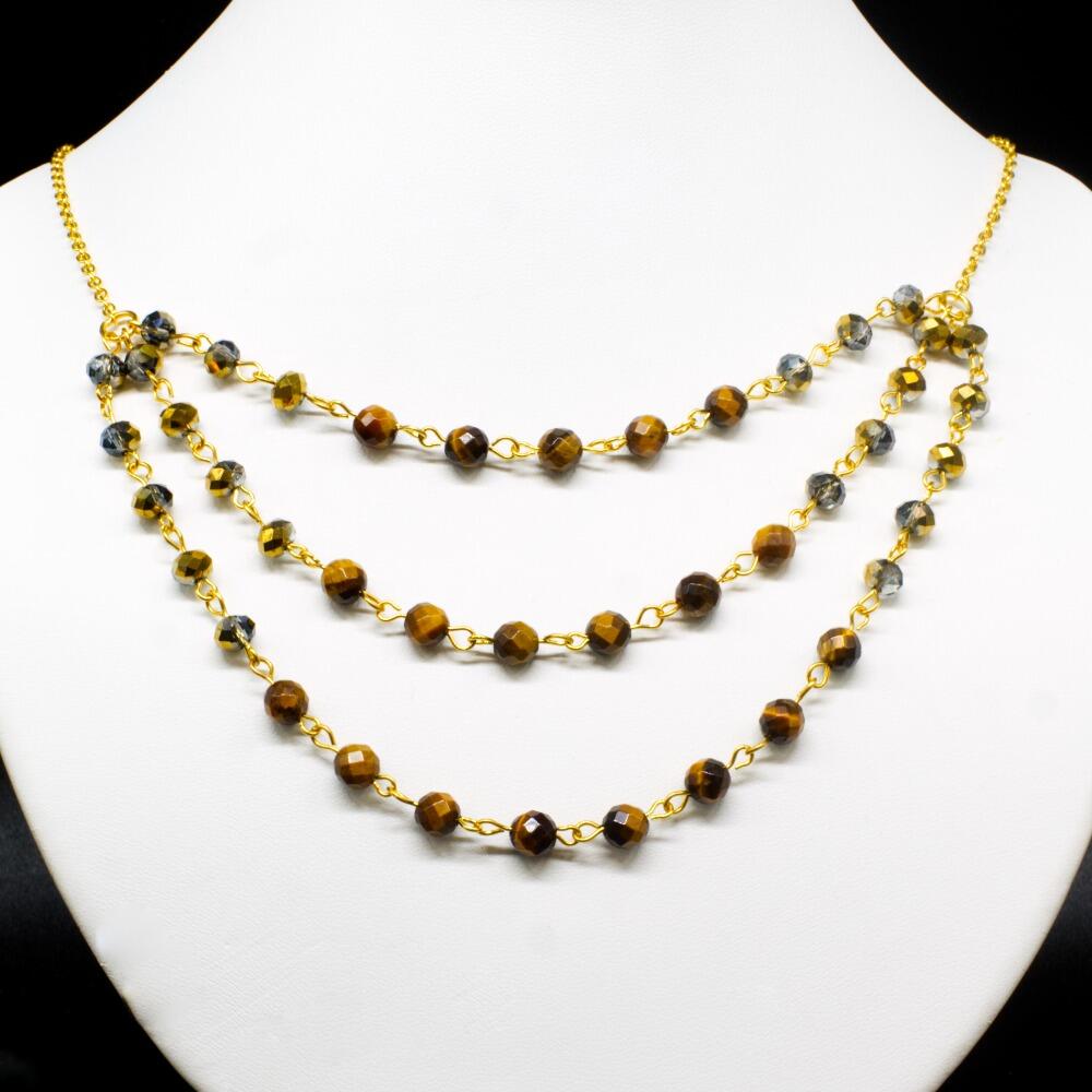 Nadira Necklace tigers eye necklace making kit — DIY set with beads and instructions for creating handmade jewelry