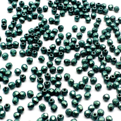 2mm Czech glass fire polished faceted beads met suede light green — pack of 100, high-quality faceted beads perfect for jewelry making an…