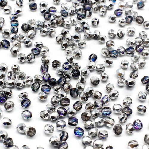 3mm Czech glass fire polished faceted beads crystal heliotrope — pack of 100, high-quality faceted beads perfect for jewelry making and b…