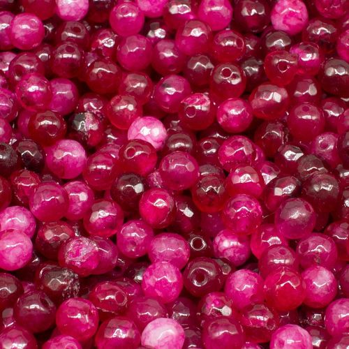 Dyed Jade 6mm Facet Round Beads Mix 60pc   Berries pack of 6 for jewellery making