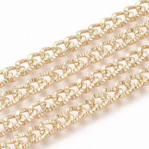 Chain Champagne Plated   Oval Curb 4x6mm 1 Metre for jewellery making