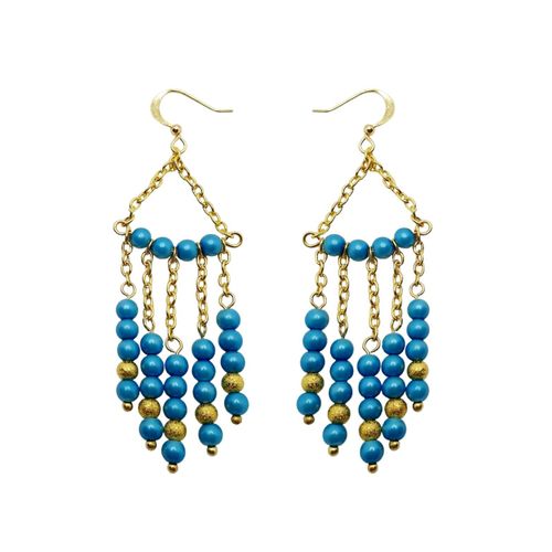 Pamela Earrings 2 Pairs cornflower earring making kit — DIY set with beads and instructions for creating handmade jewelry