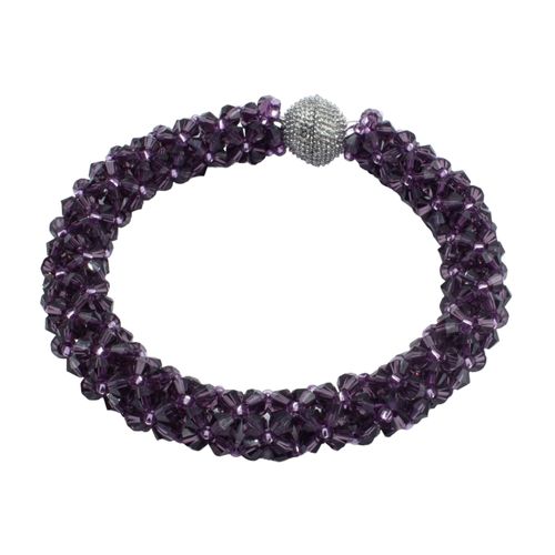 Crystal Bicone Bangle purple jewelry making kit — DIY set with beads and instructions for creating handmade jewelry