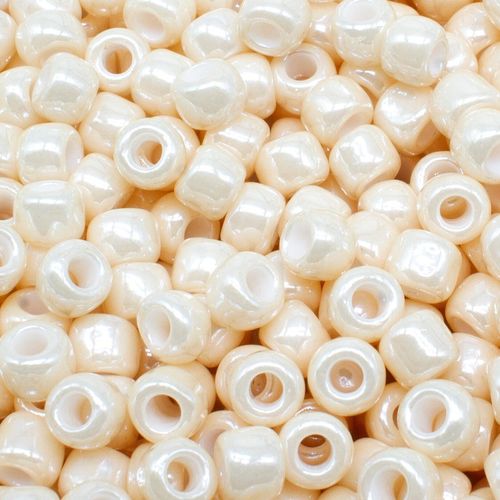 Toho Size 3 Seed Beads 10g   Opq. Lus. Beige 5 x 4mm for jewellery making