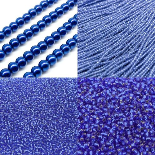 BC24 WK23 Mosiac Bracelet   Royal Blue 6mm for jewellery making